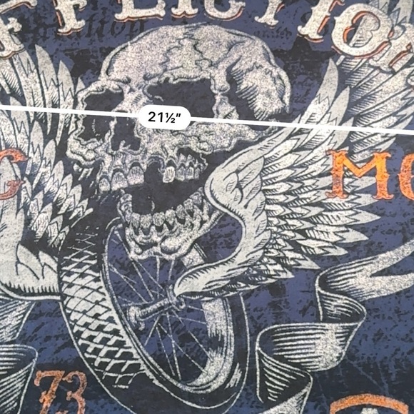 Affliction Mens Graphic Tee Skull Dark Blue Size Extra Large - Picture 7 of 8